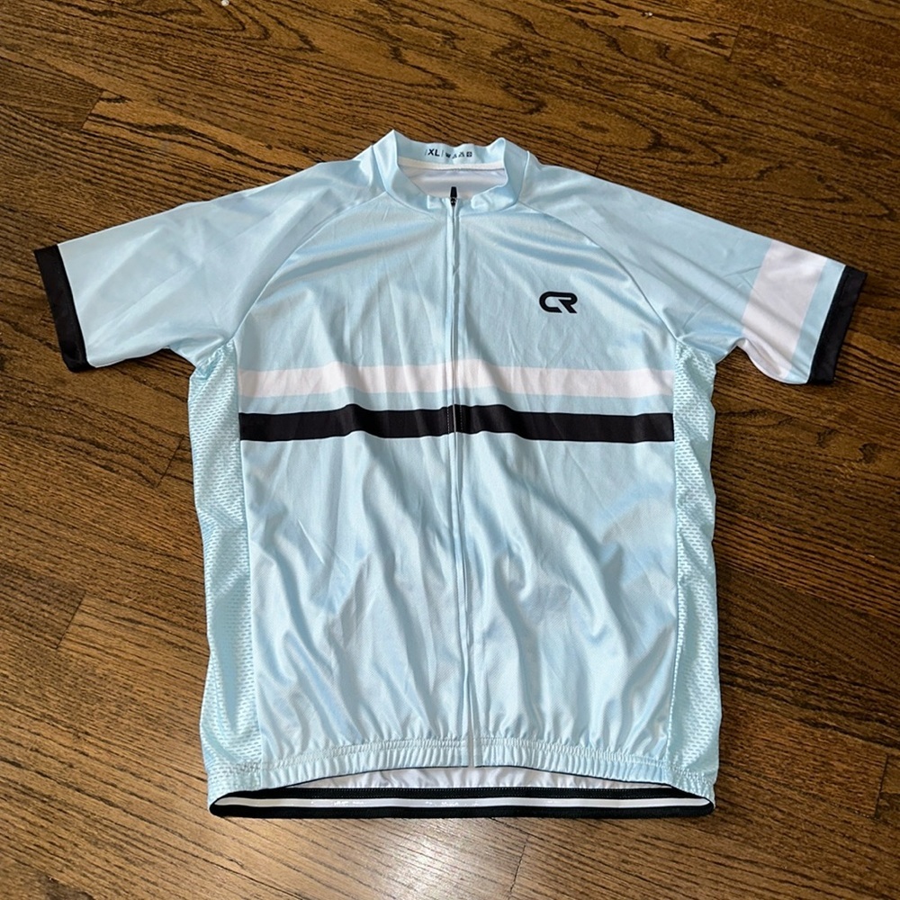 Unisex Short Sleeves Stretch Breathable Light Weight Cycling Jacket Back Pockets